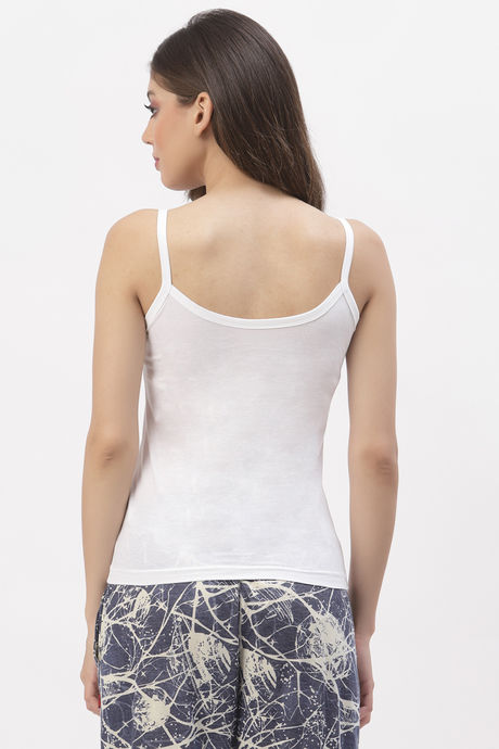 Floret Cotton Camisole (Pack of 2) - White Black — image 7